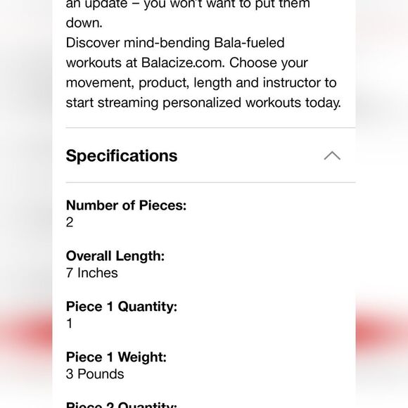 Bala Bars 2-PC Hand Weight Set- Blush 3lbs - Picture 6 of 7